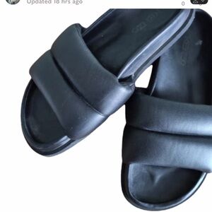 KENZO Black Slide Sandals, black, size 8